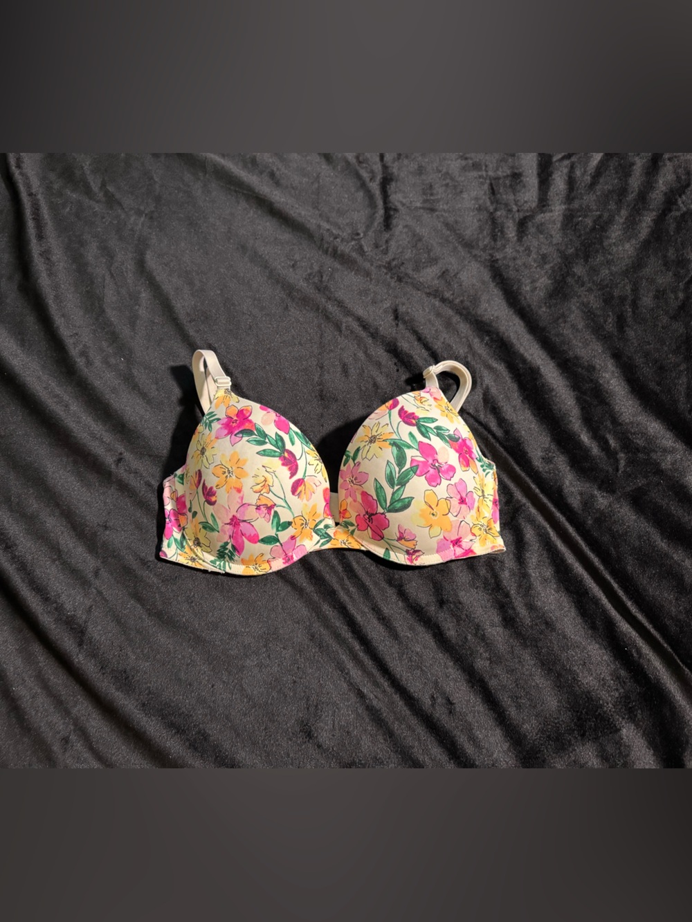 PINK Victoria's Secret Floral Push-Up Bra in Yellow, Pink, Green